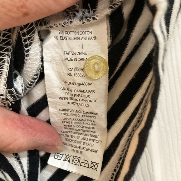 Black and White Striped Deux Par Deux Romper - Picture 6 of 6